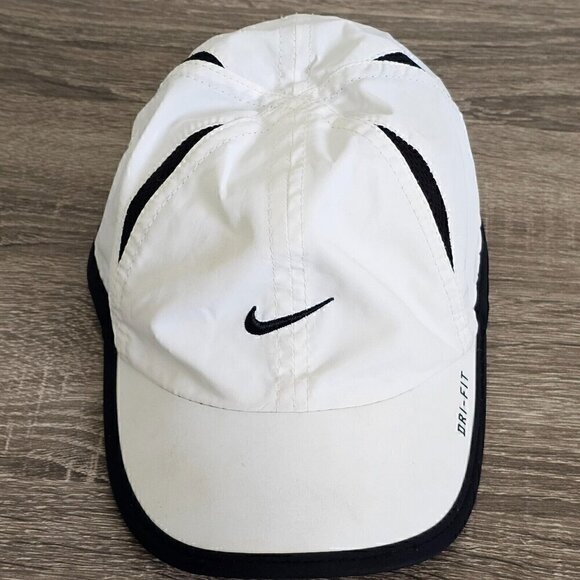 Nike Other - NIKE Dri Fit Child Kids  Child White Black Hat Cap Adjustable Strap Golf Swing